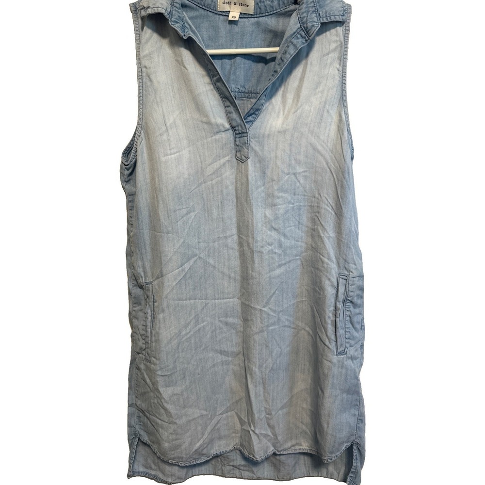 CLOTH & STONE WOMEN'S SLEEVELESS A-LINE DRESS XS HIGHLAND WASH MSRP $118
